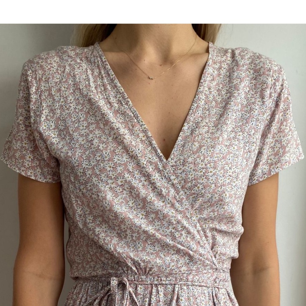 Auguste The Label Light Pink Floral Maxi Wrap Dress Size 8
